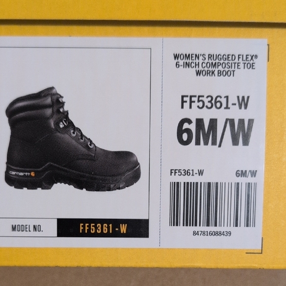 Carhartt Black Leather Work Boots with Padded Ankle - Picture 12 of 12